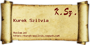 Kurek Szilvia névjegykártya