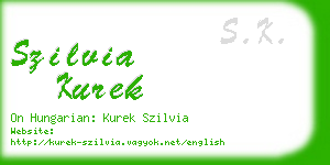 szilvia kurek business card